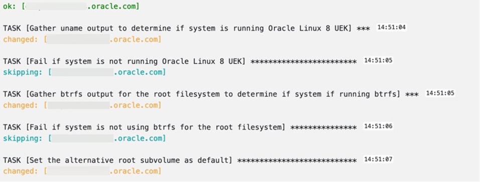 Description of example output of rollback a Btrfs snapshot / subvolume (1 of 2) follows