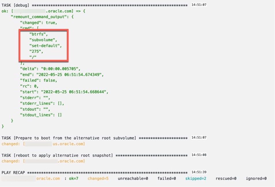 Description of example output of rollback a Btrfs snapshot / subvolume (2 of 2) follows