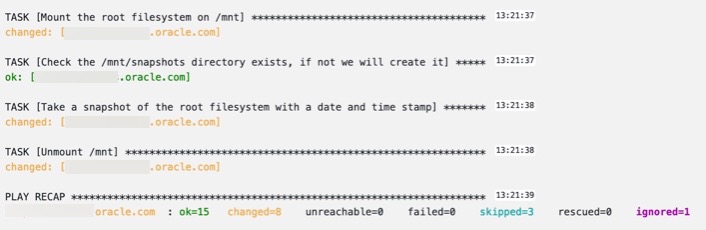 Description of example output of create an ad hoc Btrfs snapshot (2 of 2) follows