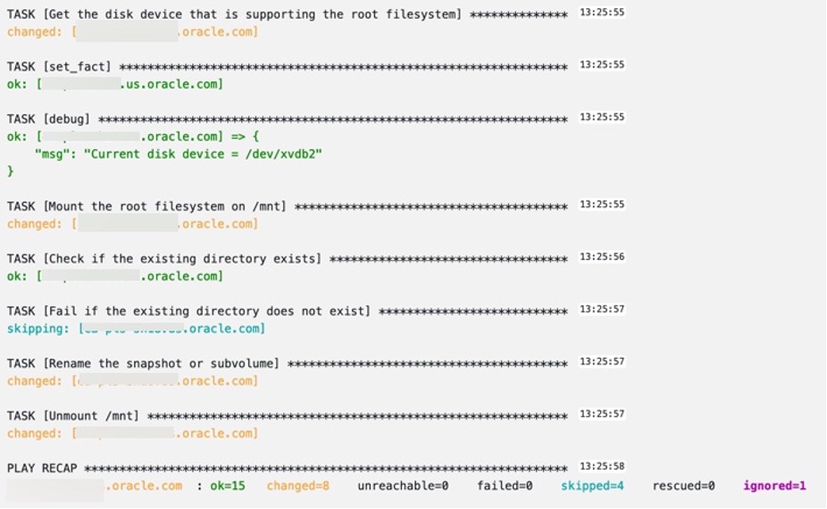 Description of example output of renaming a Btrfs snapshot (2 of 2) follows