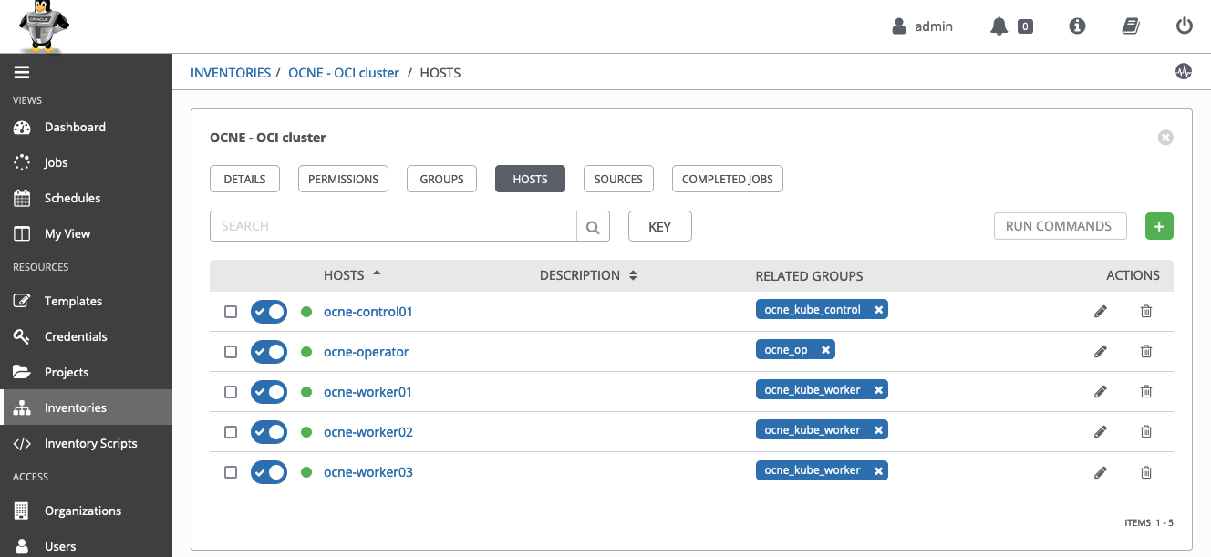 Add hostnames, assign to group depending the role in the cluster