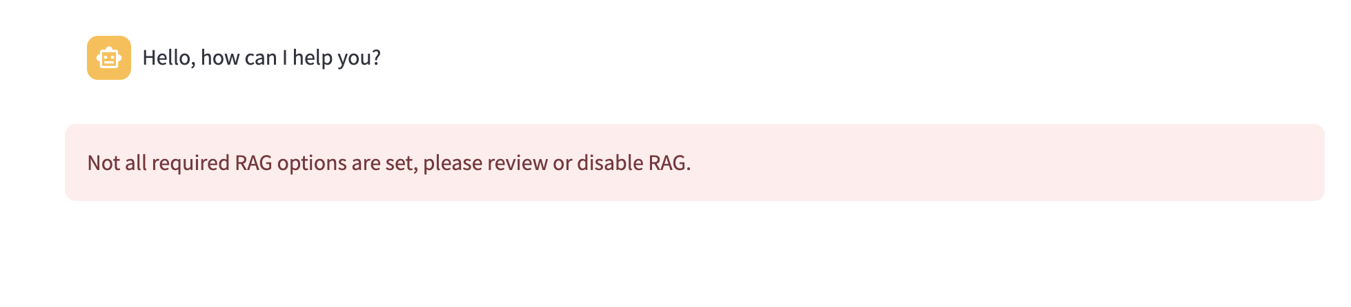 Rag Error message