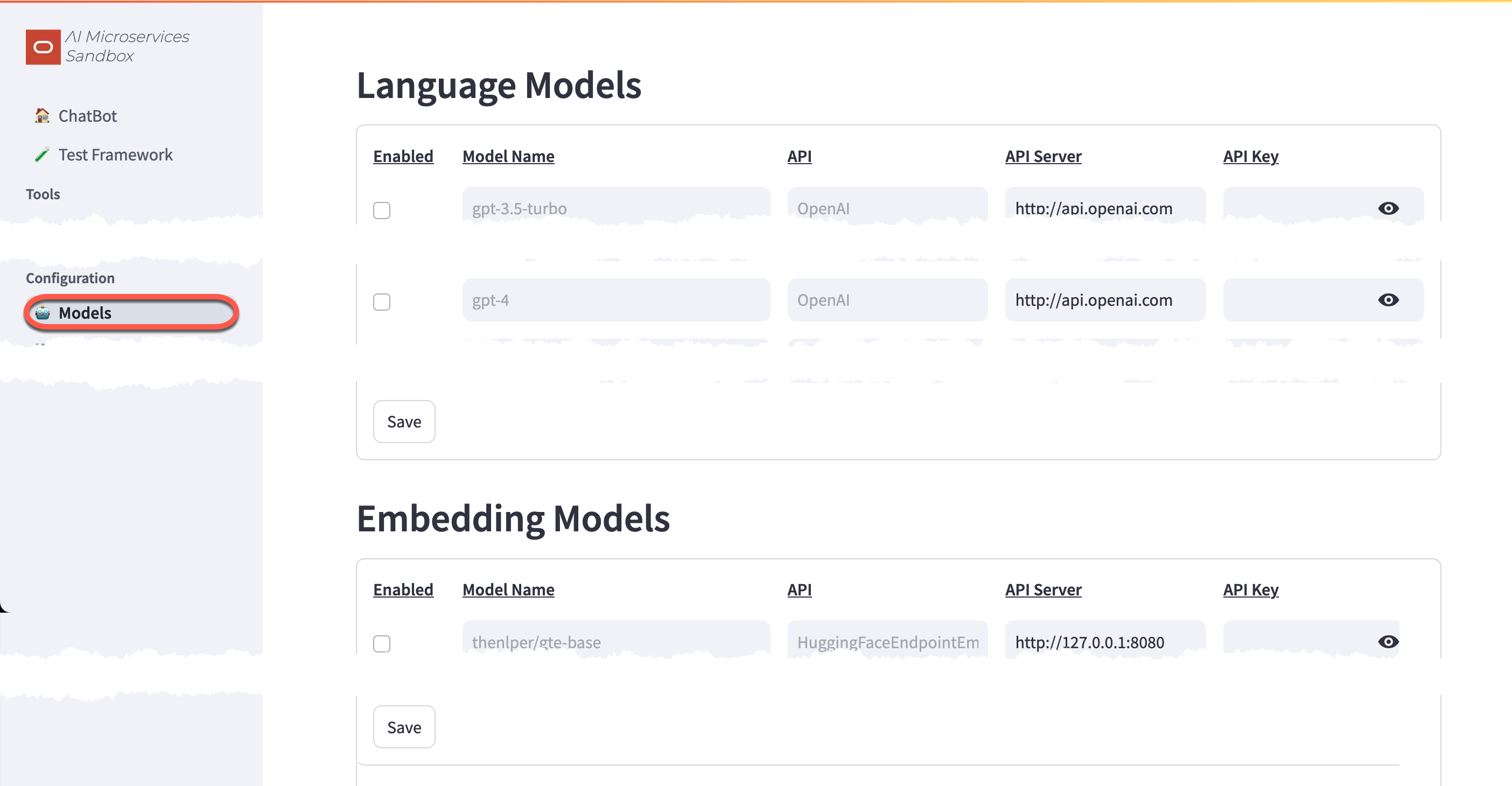 Model Config